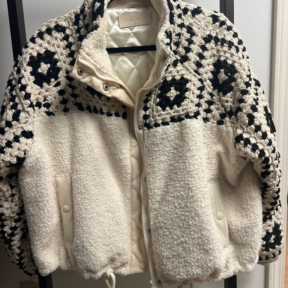 Blank NYC medium Sherpa crochet jacket. Worn two times only